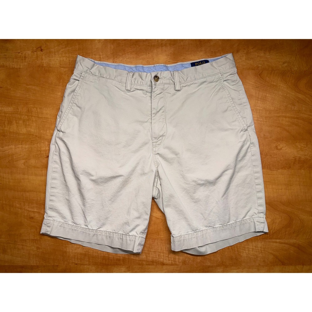 Polo Ralph Lauren Mens Stretch Classic Fit Chino Shorts Khaki Tan Size 34
